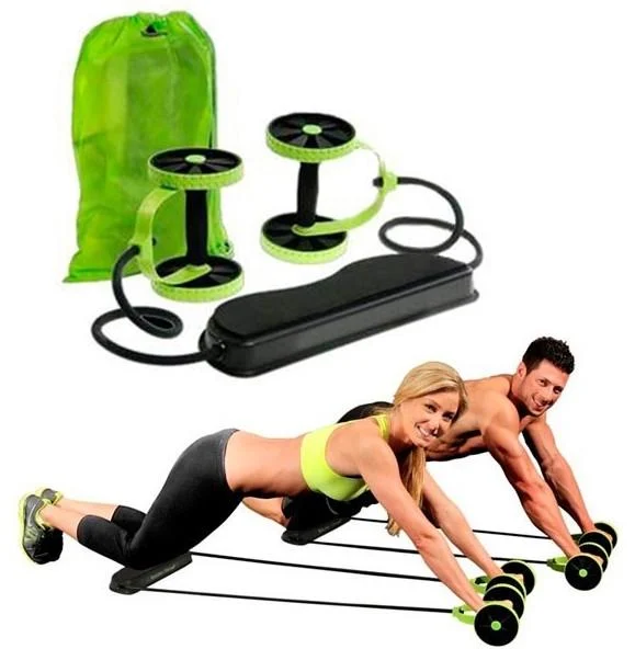 Тренажер для всього тіла REVOFLEX XTREME з 6 рівнями навантаження • Фітнес колесо для преса, рук, ніг, спини та сідниць