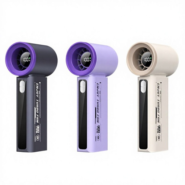 Ручний вентилятор T-08 з акумулятором і USB-зарядкою для дому, офісу та поїздок - мініатюра 2