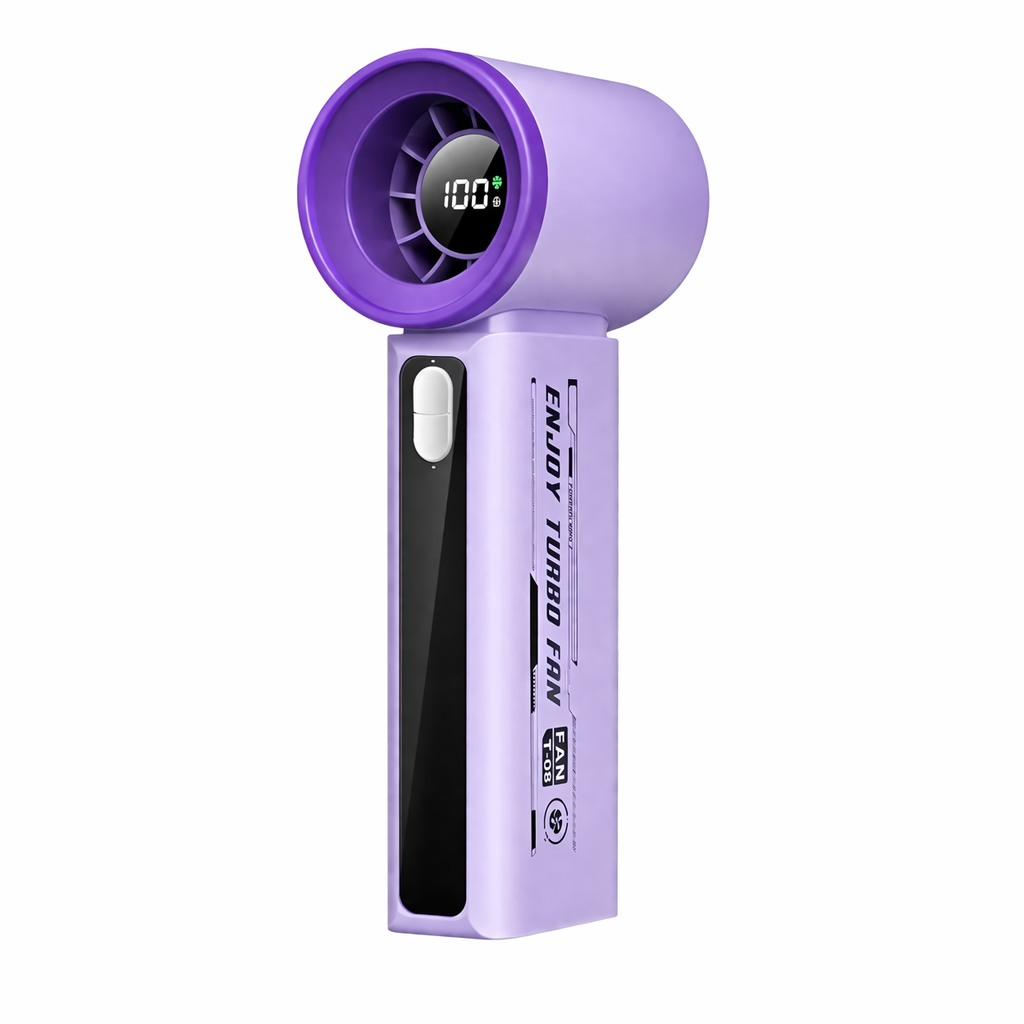 Ручний вентилятор T-08 з акумулятором і USB-зарядкою для дому, офісу та поїздок - мініатюра 4