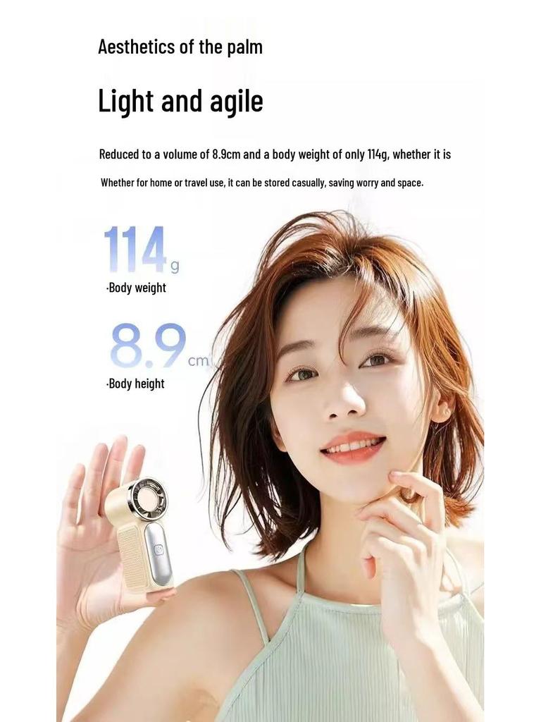 Ручний вентилятор X-688 з LED-дисплеєм і USB-зарядкою для дому, офісу та прогулянок - мініатюра 3