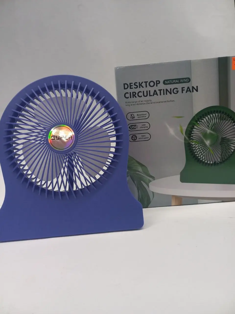 Настільний USB-вентилятор S7 з 2 швидкостями для дому, офісу та робочого столу - мініатюра 2