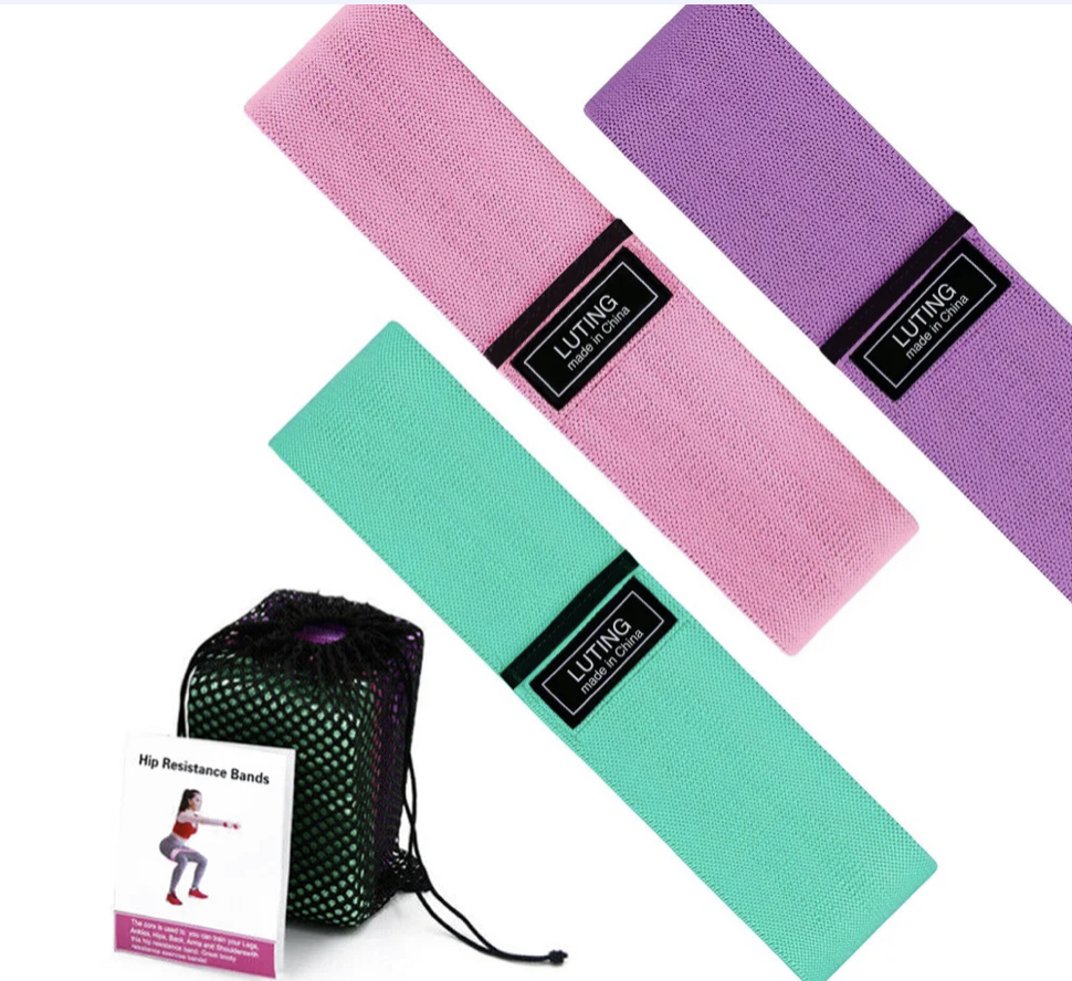 Набір тканинних фітнес-резинок 3 шт для тренувань ніг, сідниць і всього тіла - мініатюра 2