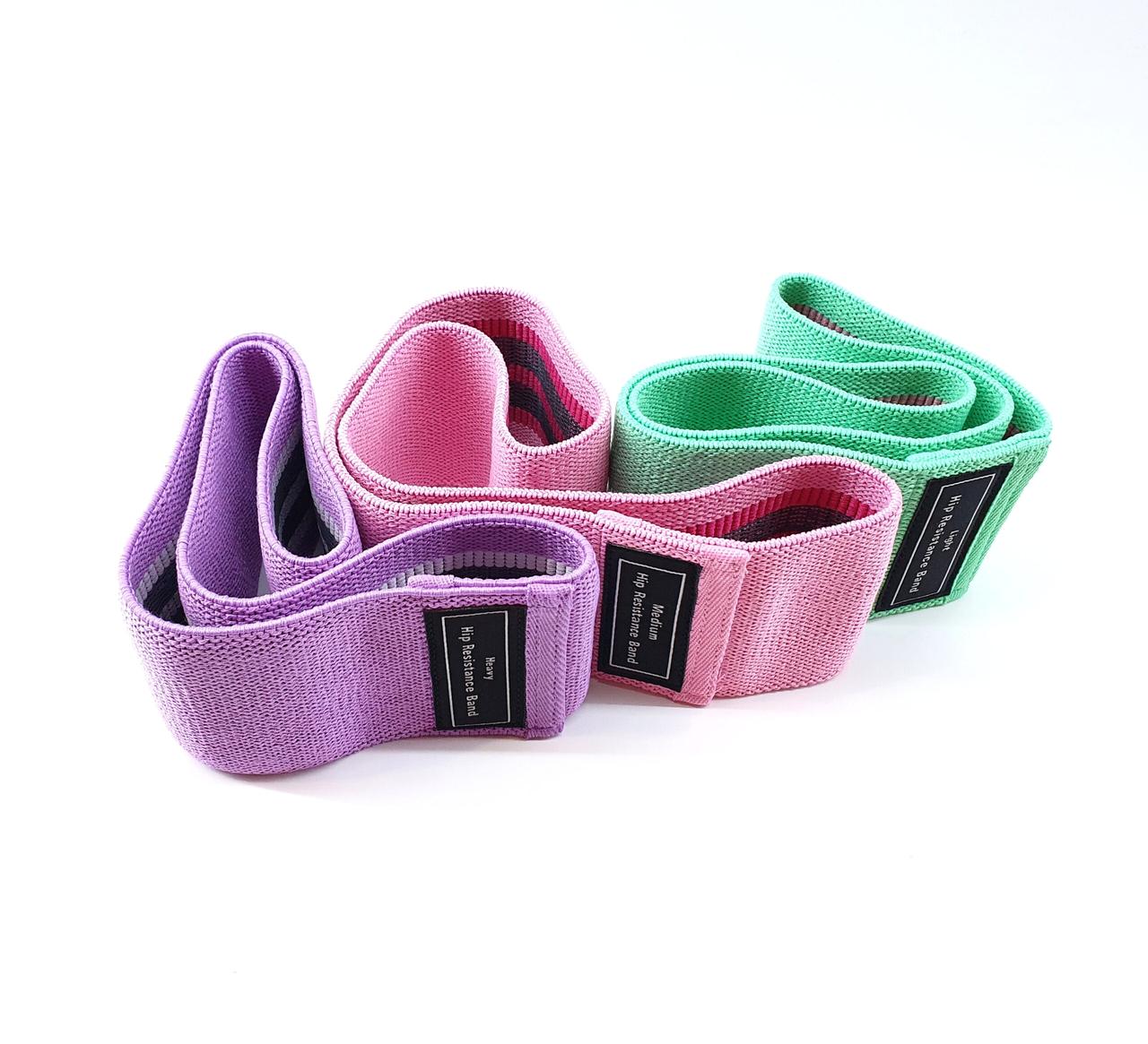 Набір тканинних фітнес-резинок 3 шт для тренувань ніг, сідниць і всього тіла - мініатюра 3