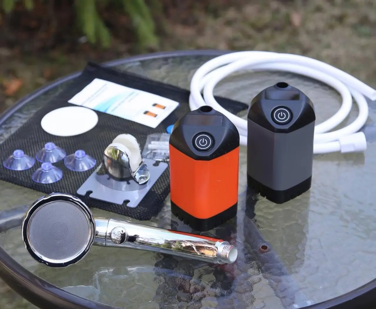 Кемпінговий душ 6000 mAh з насосом, дисплеєм температури та шлангом 2 м - мініатюра 4