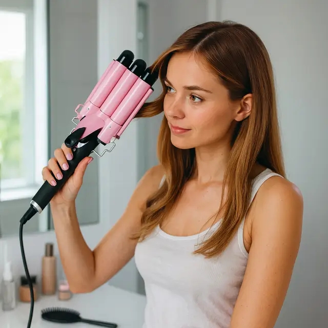 Потрійна плойка Gemei GM-1956 для хвиль і об'ємних локонів - мініатюра 3