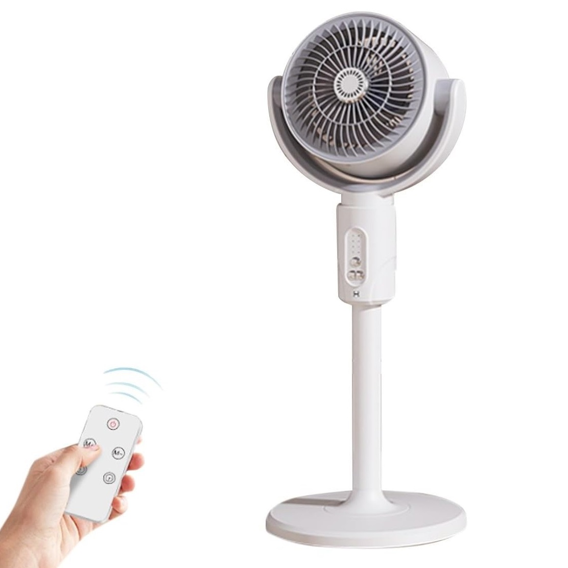 Електричний підлоговий вентилятор Midsummer з пультом, таймером до 8 годин і 5 режимами обдуву - мініатюра 2