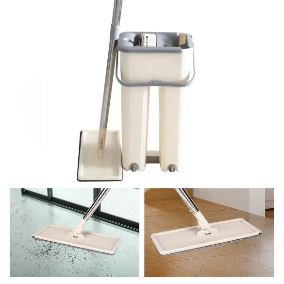 Швабра мікрофібра з віджимом + відро Scratch Cleaning Mop - мініатюра 2