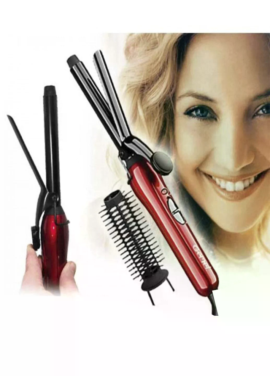 Плойка для волосся GEMEI GM-2906 з насадкою-щіткою 2 в 1 - мініатюра 5