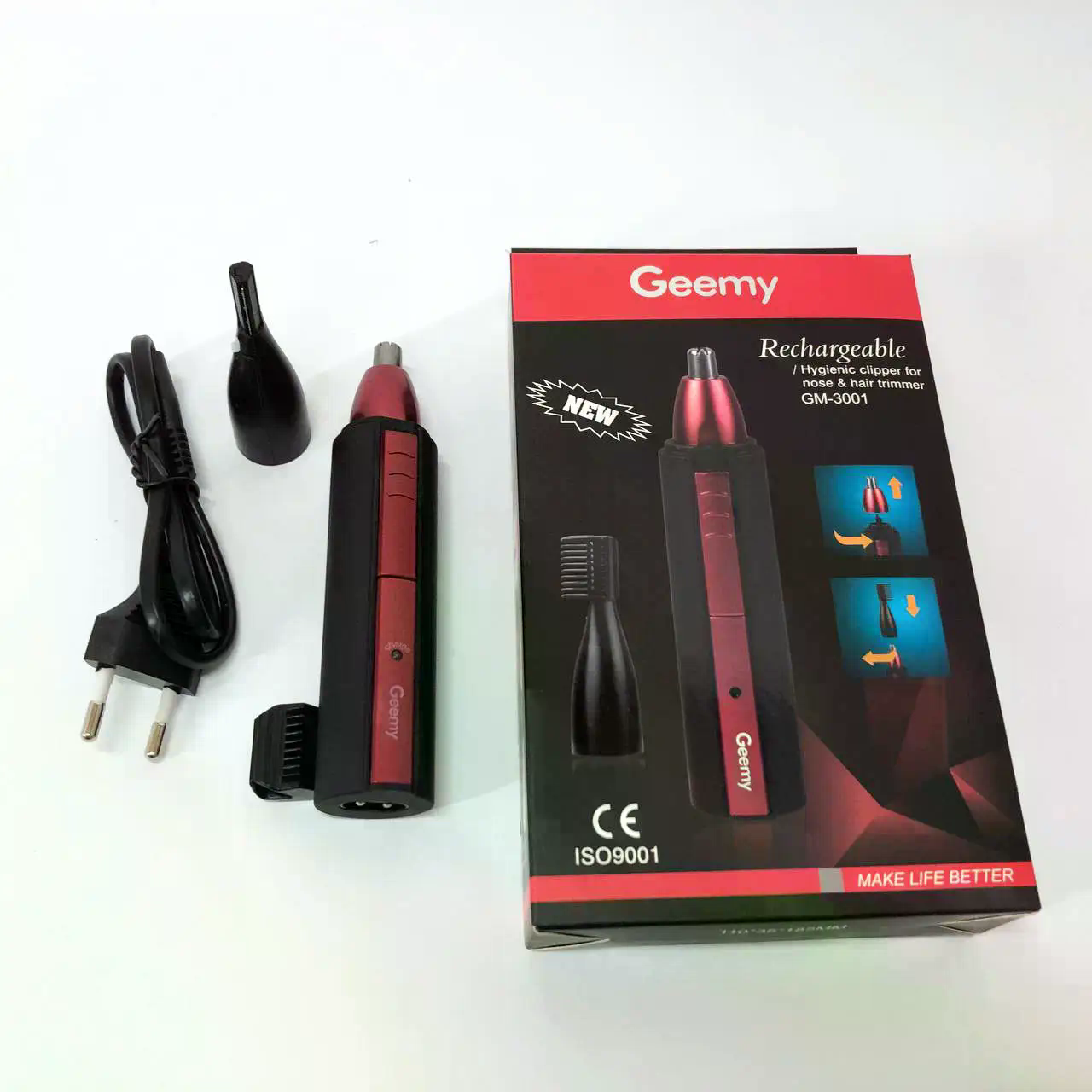 Тример GEMEI GM-3001 2 в 1 для носа, вух, бороди та вусів - мініатюра 6