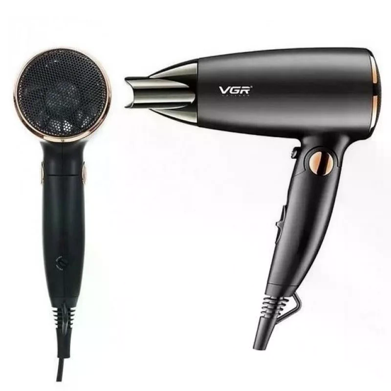 Дорожній складаний фен VGR V-439 1600W • Компактний фен для сушіння та укладання волосся з холодним обдувом і насадкою-концентратором