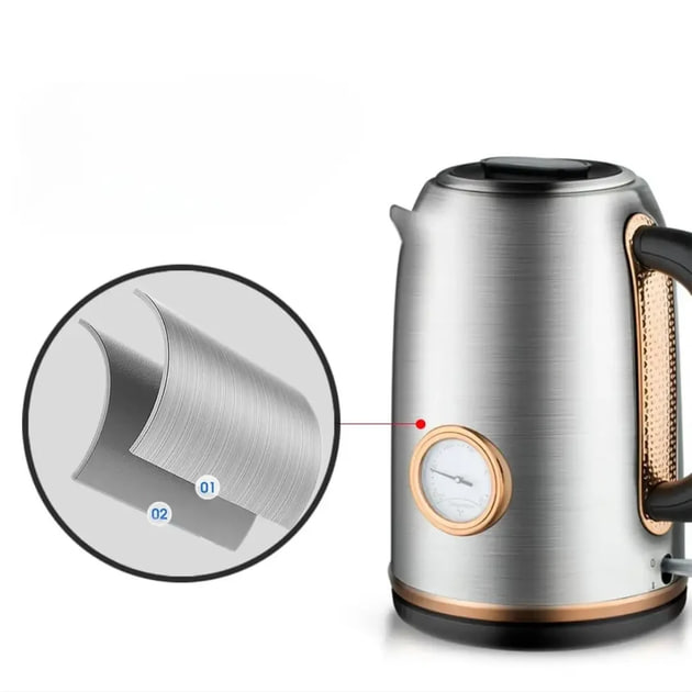 Електрочайник MS-7849 1,7 л з термометром і корпусом із нержавіючої сталі - мініатюра 4