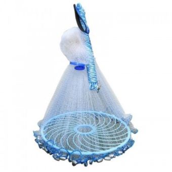 Американська кастингова сітка 1,8 м з кільцем Фрісбі • Сітка-парашут для риболовлі з вічком 20 мм, розкриття 3,5–3,6 м