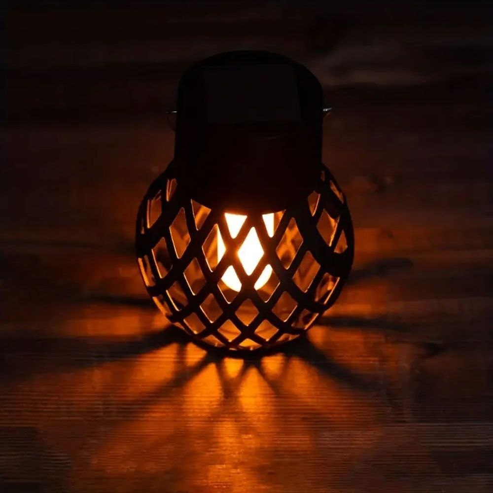 Підвісний садовий світильник на сонячній батареї з ефектом вогню - мініатюра 3