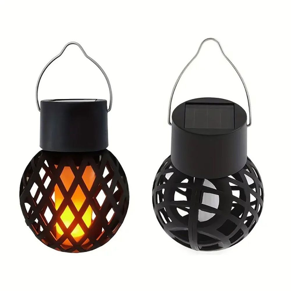 Підвісний садовий світильник на сонячній батареї з ефектом вогню - мініатюра 4