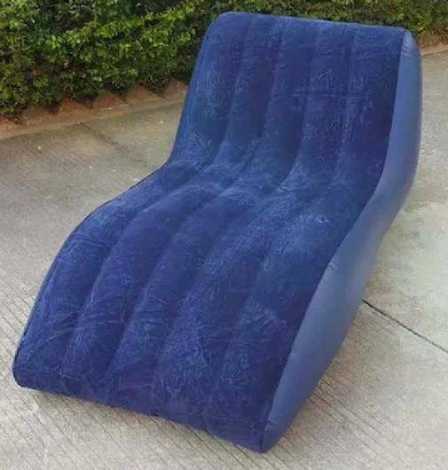 Надувне крісло S-подібне 160х90х60 см з пуфом і насосом - мініатюра 5