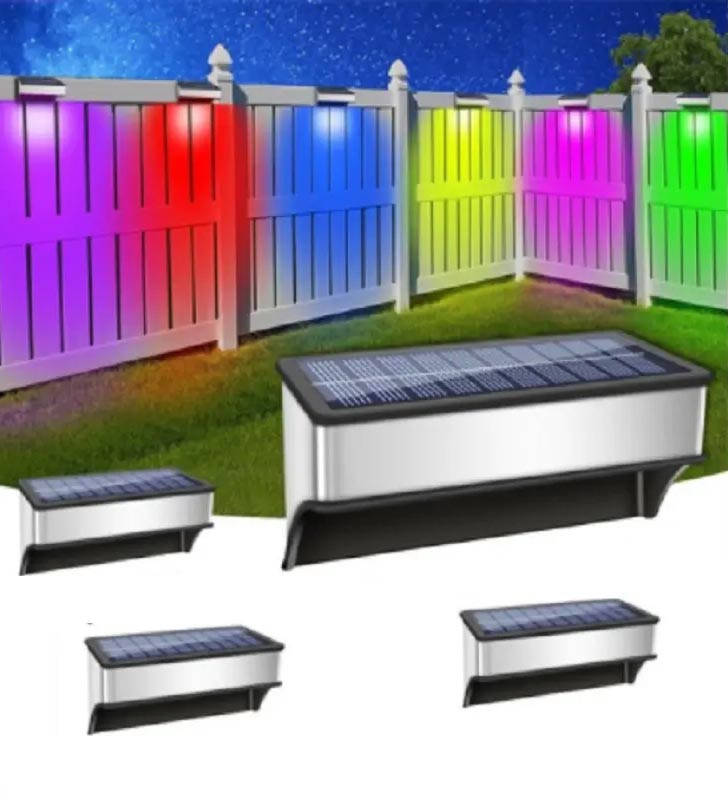 Садовий світильник на сонячній батареї різнокольоровий, 4 шт. в упаковці - мініатюра 3
