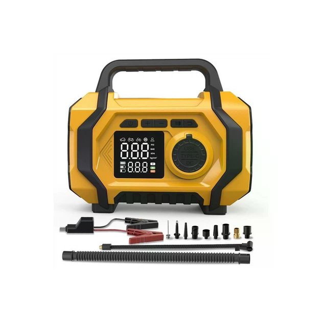 Портативний автомобільний компресор ATJ-201 жовтий - мініатюра 5