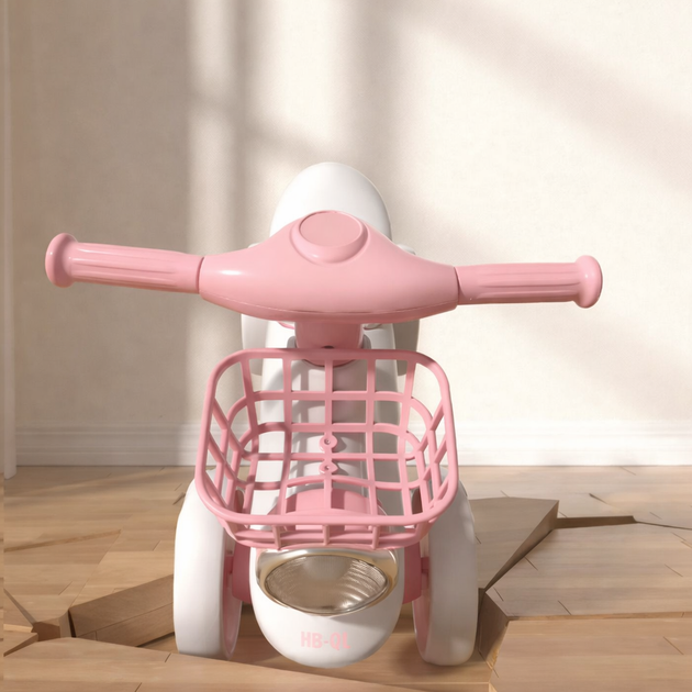 Дитячий 4-колісний біговел X-625 рожевий зі світлом і звуком - мініатюра 5