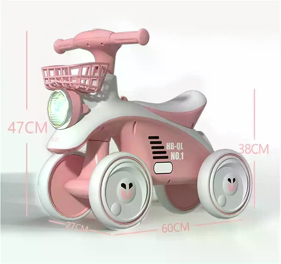 Дитячий 4-колісний біговел X-625 рожевий зі світлом і звуком - мініатюра 6
