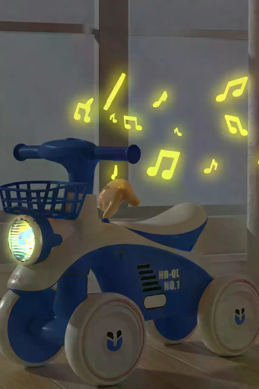 Дитячий 4-колісний біговел X-625 синій зі світлом і звуком - мініатюра 6