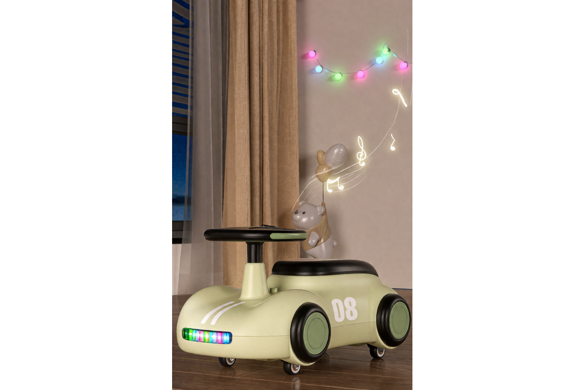 Машинка-каталка ретро зелена X-626 для малюків від 1 року - мініатюра 3