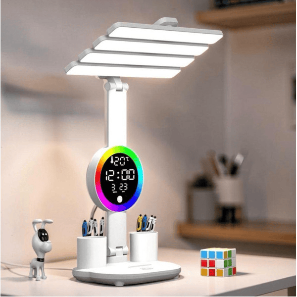 Настільна LED-лампа KRX-104 з RGB-підсвіткою, вентилятором і годинником - мініатюра 7
