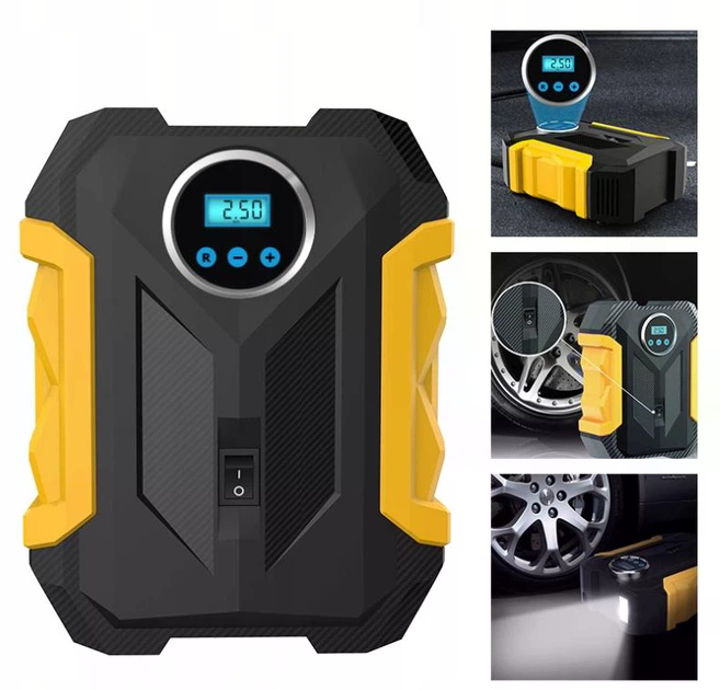 Акумуляторний повітряний компресор 12V Модель 3 з екраном - мініатюра 3