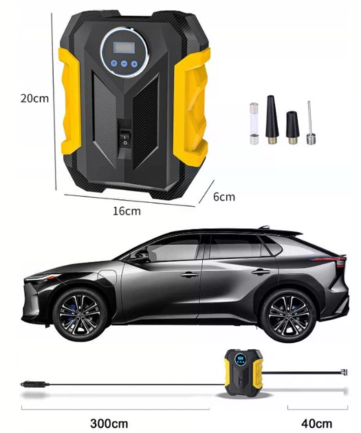 Акумуляторний повітряний компресор 12V Модель 3 з екраном - мініатюра 7