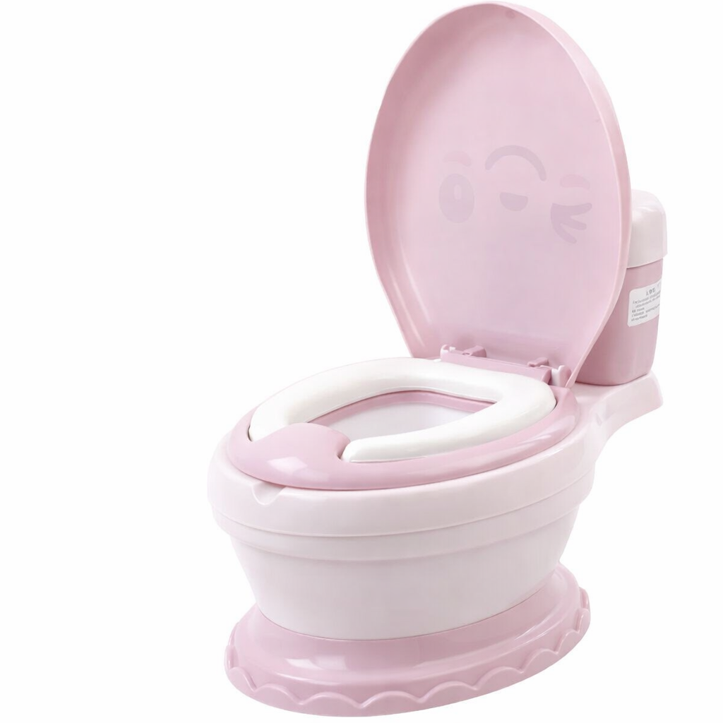 Дитячий горщик-унітаз із кришкою X-619 рожевий • Горщик для привчання до туалету зі знімною чашею та стійкою конструкцією
