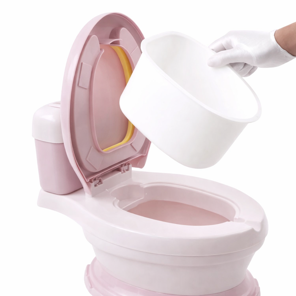 Дитячий горщик-унітаз X-619 рожевий із кришкою - мініатюра 2