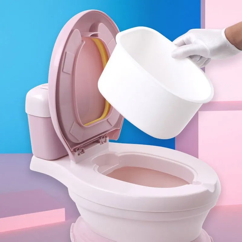 Дитячий горщик-унітаз X-619 рожевий із кришкою - мініатюра 6