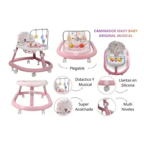 Дитячі ходунки X-624 рожеві музичні - мініатюра 5