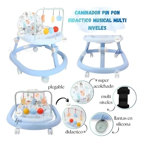 Дитячі ходунки X-624 голубі музичні - мініатюра 5