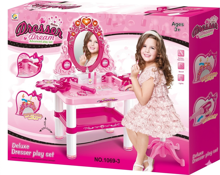 Дитячий туалетний столик Beauty X-386 із дзеркалом і табуретом - мініатюра 2