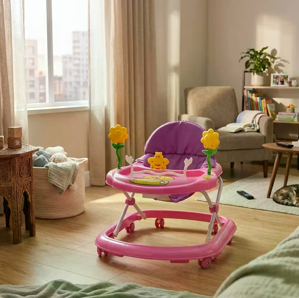 Дитячі ходунки X-621 рожеві з бджілкою - мініатюра 5