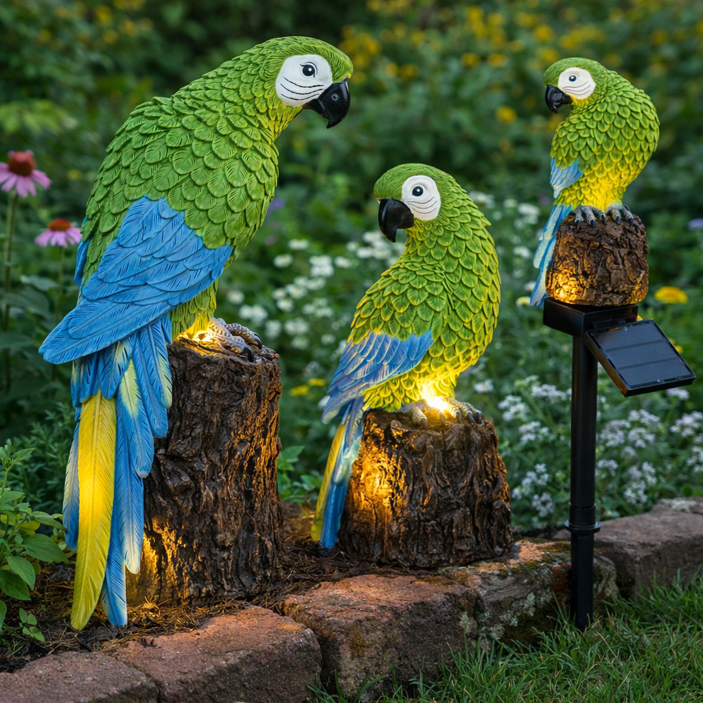 Садовий світильник папуга на сонячній батареї - мініатюра 2
