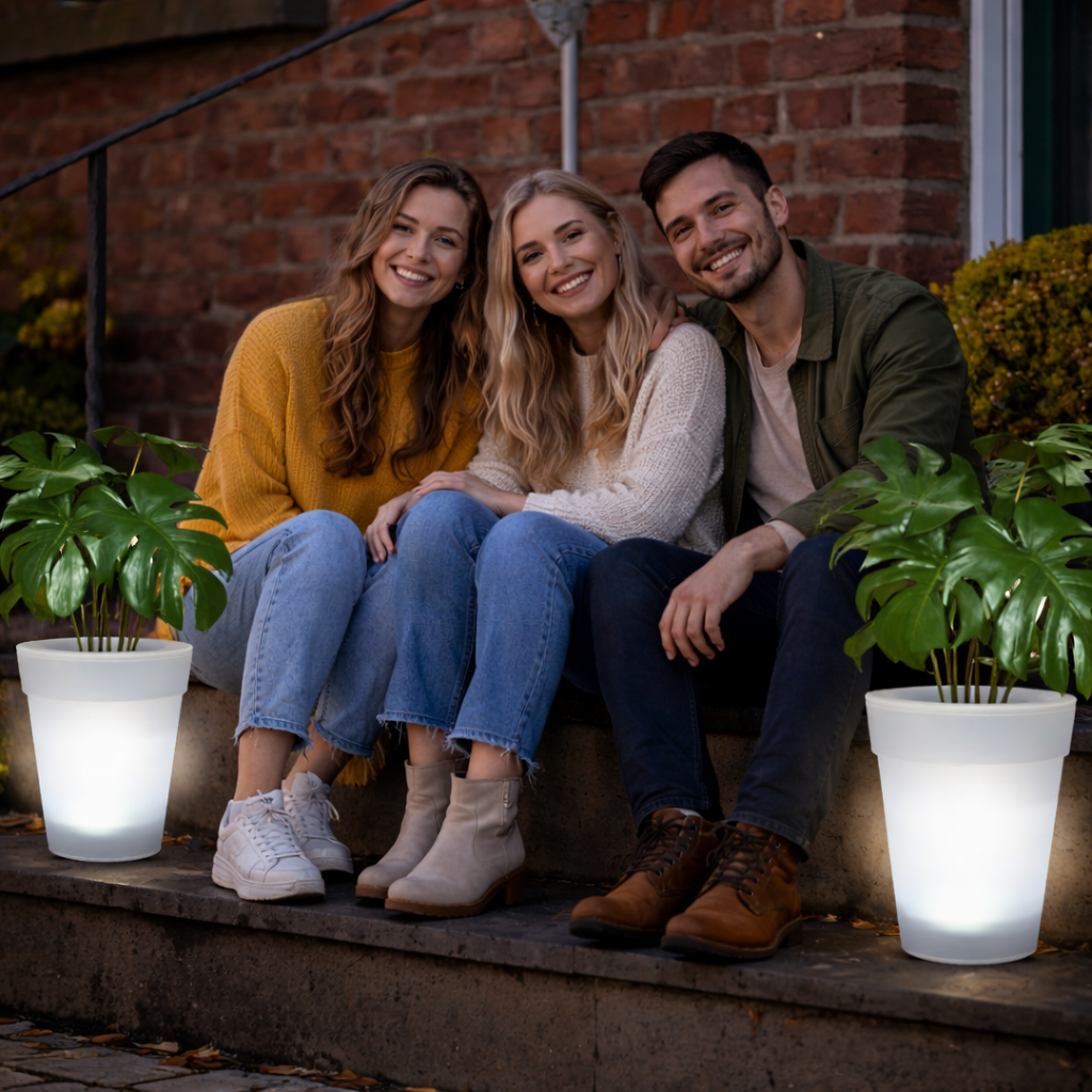 Садовий світильник-вазон для квітів на сонячній батареї - мініатюра 4