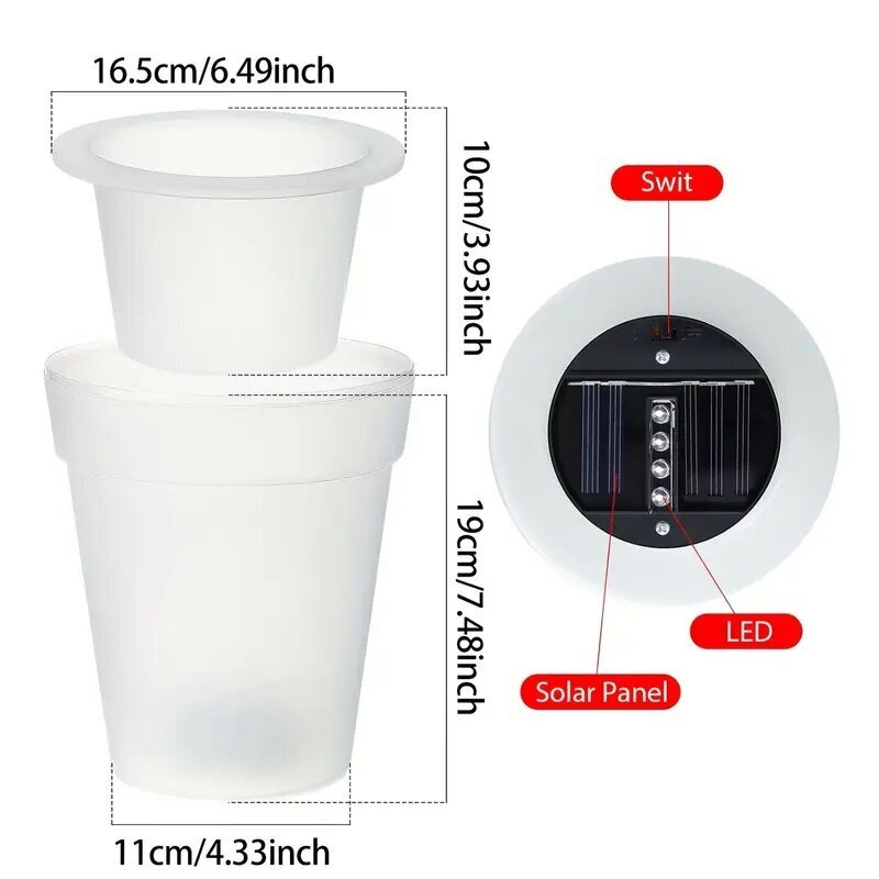 Садовий світильник-вазон для квітів на сонячній батареї - мініатюра 10