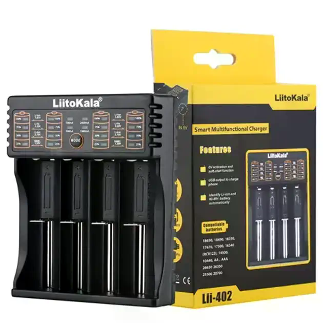 Зарядний пристрій LiitoKala Lii-402 для 18650, AA та AAA - мініатюра 1