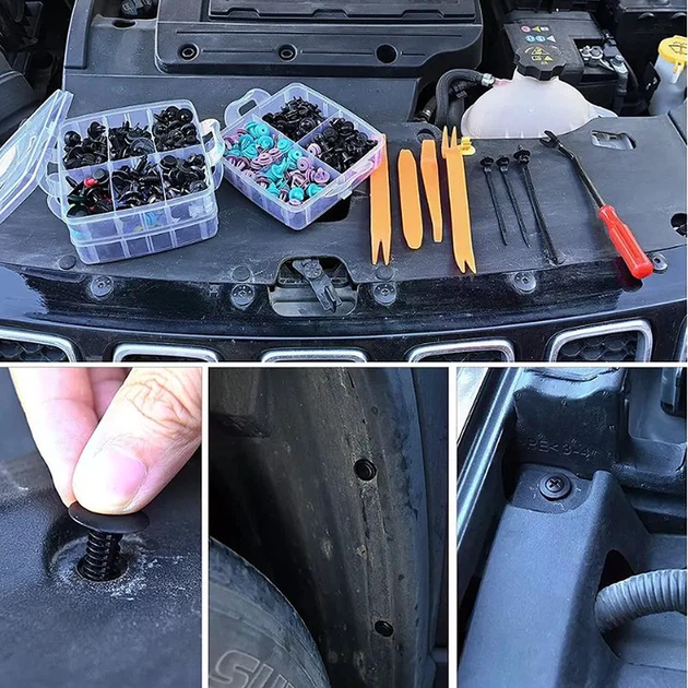 Набір автомобільних кліпс 925 шт, 26 розмірів з органайзером - мініатюра 2