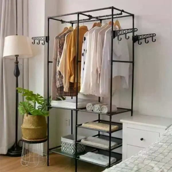 Телескопічна подвійна вішалка-стійка для одягу Double Pole NF6602-4/YL8106-2 - мініатюра 4