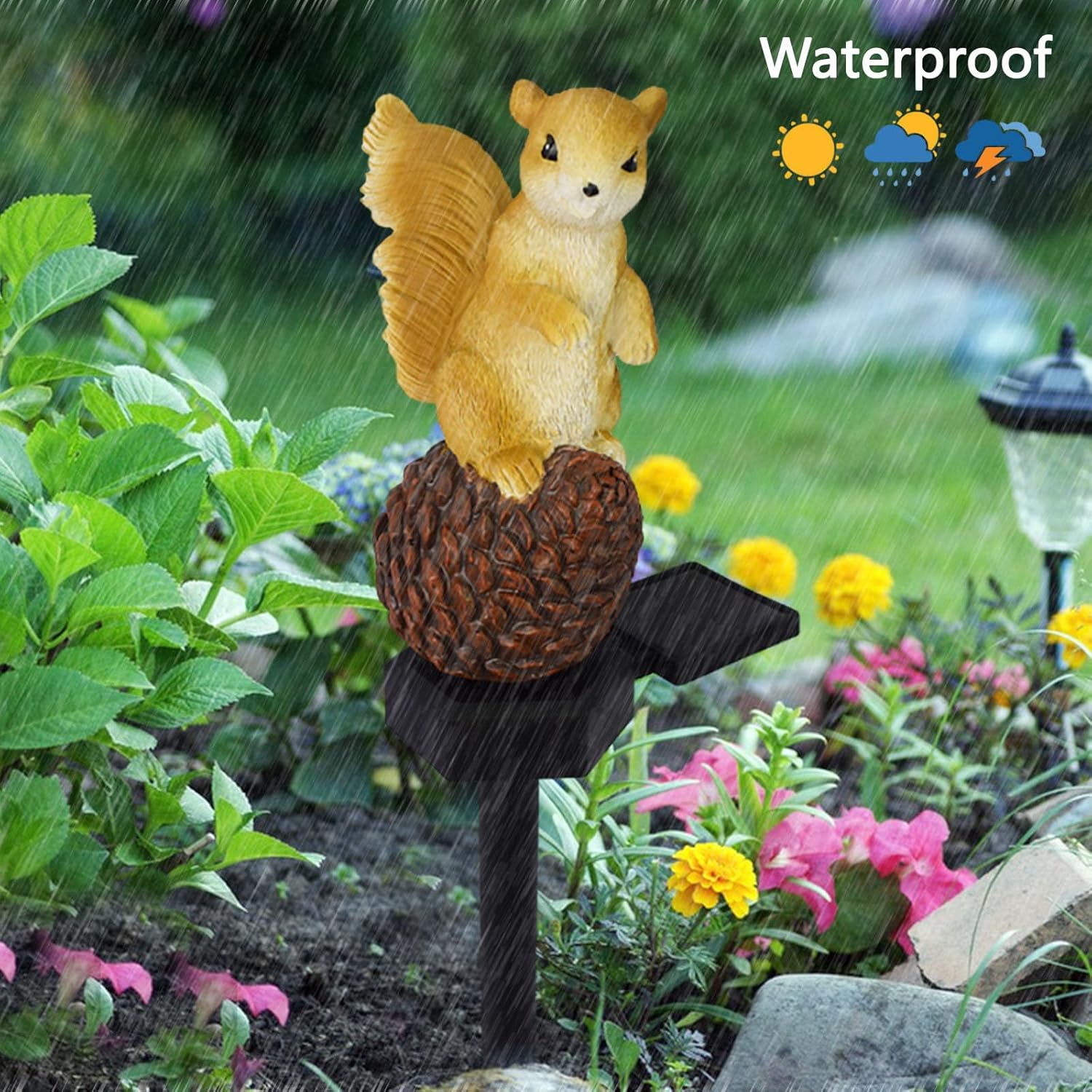 Садовий ліхтар на сонячній батареї Білка на шишці - мініатюра 4