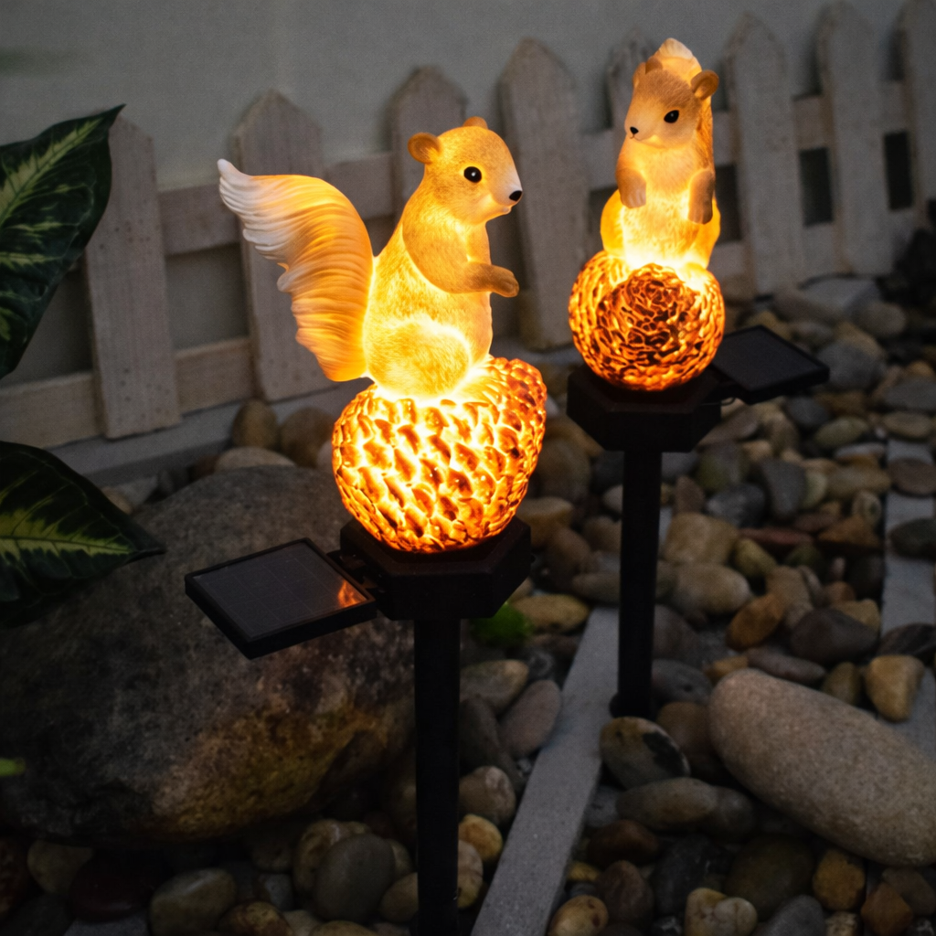 Садовий ліхтар на сонячній батареї Білка на шишці - мініатюра 5