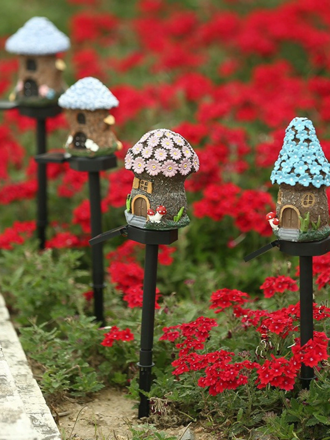 Садовий ліхтар на сонячній батареї Казковий будиночок у формі гриба - мініатюра 8