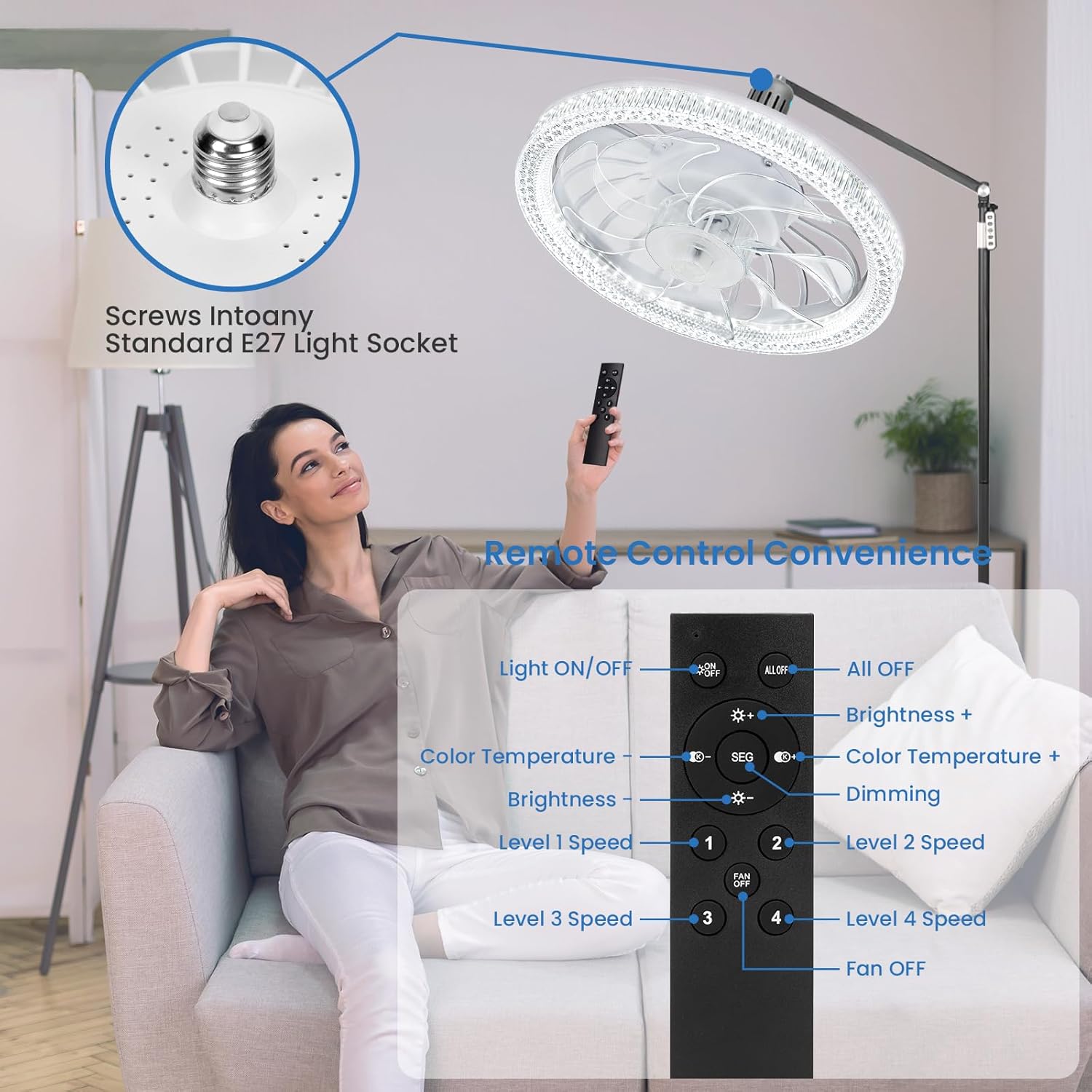 Лампа LED з вентилятором у патрон AY1035 - мініатюра 3