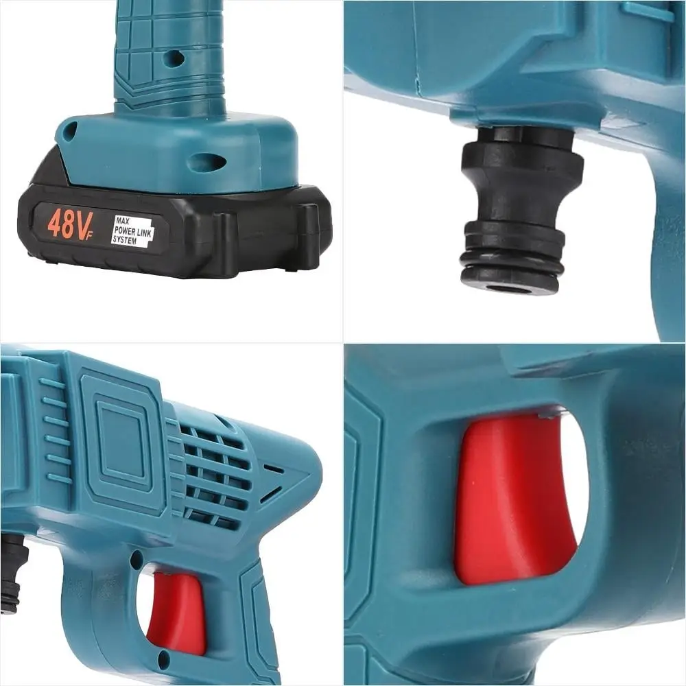 Акумуляторна мийка високого тиску 48V з піногенератором 2 акумулятори синя - мініатюра 4