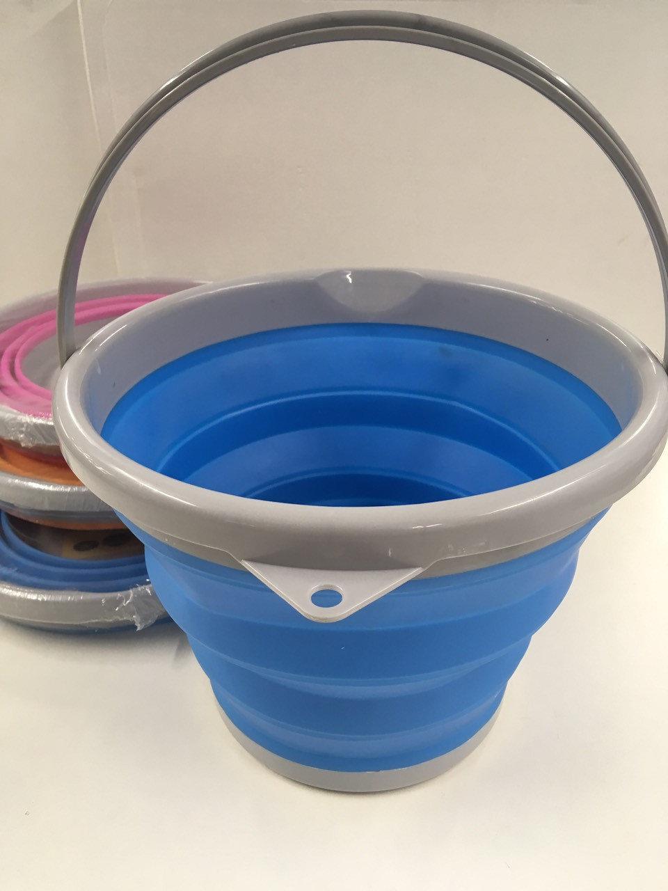 Туристичне складане відро, 5 л Cіліконове відро Сollapsible Bucket - мініатюра 4