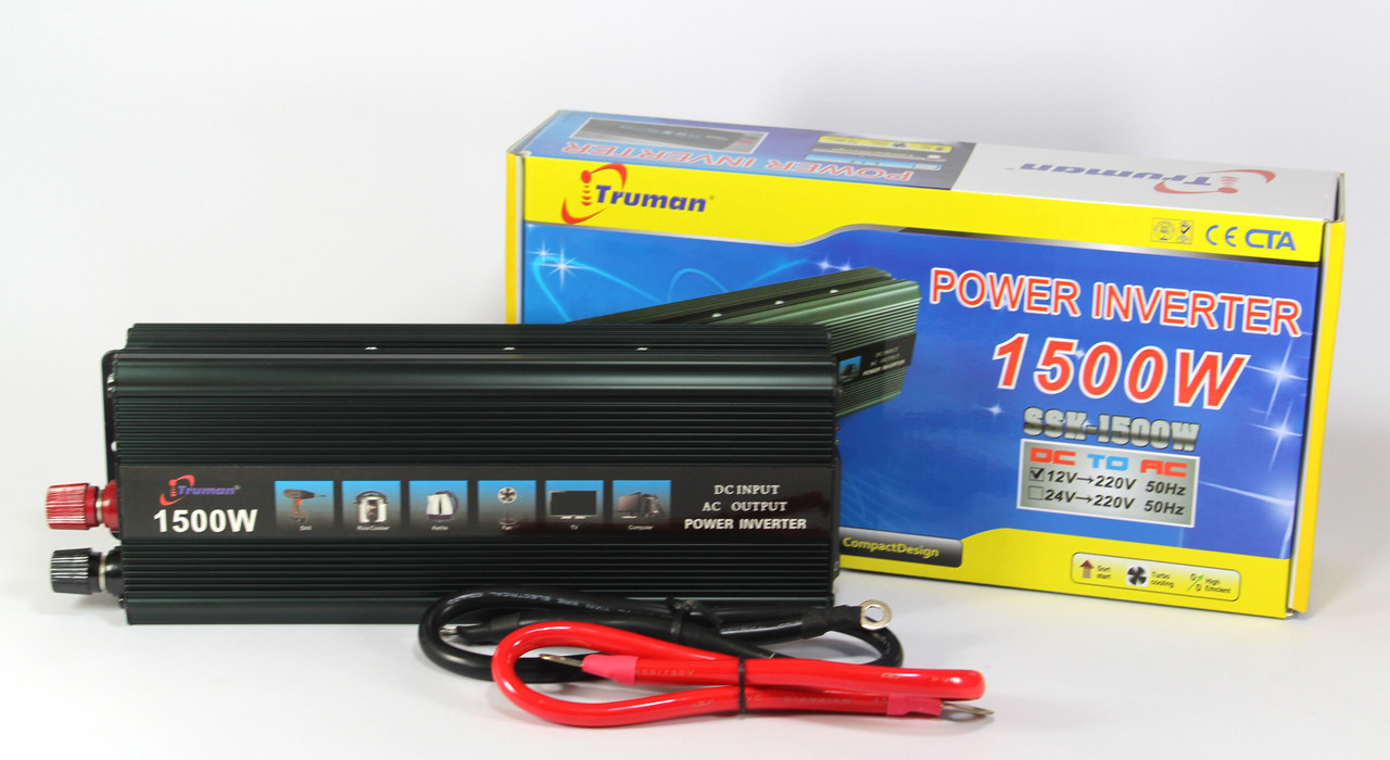 Перетворювач AC/DC 1500W SSK TRUMAN Інвертор напруги 12v-220v - мініатюра 4