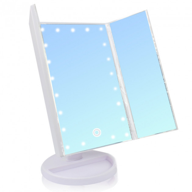 Потрійне косметичне дзеркало для макіяжу з підсвіткою LED Magnifying Mirror - мініатюра 5