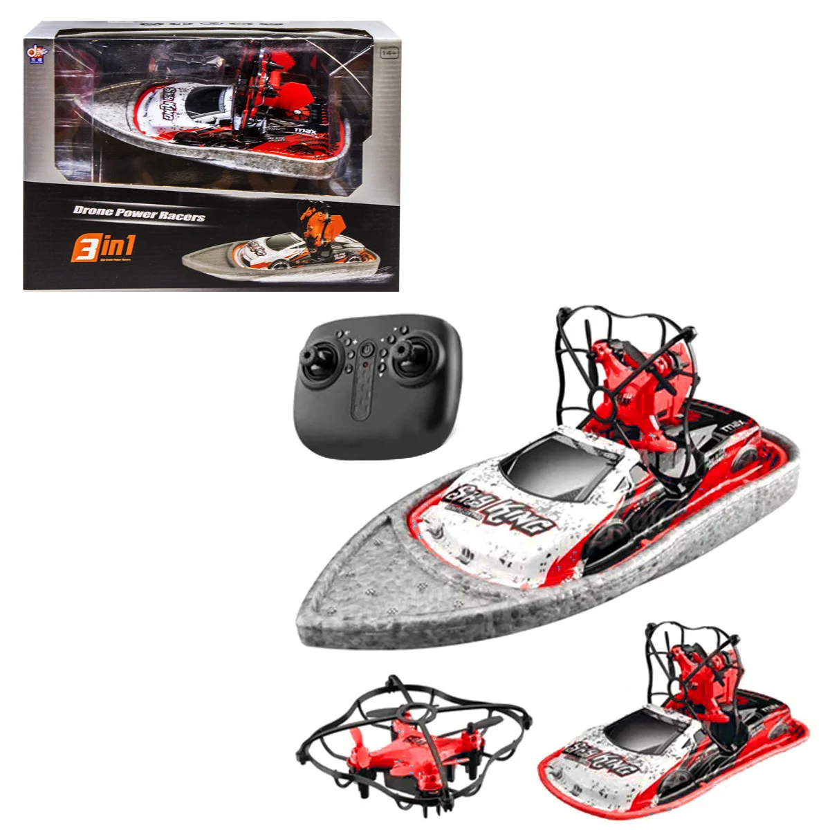 Інтерактивна дитяча іграшка Катер дрон - машинка - квадрокоптер 3 в 1 ∙ Човен BOLT CH405 на радіокеруванні